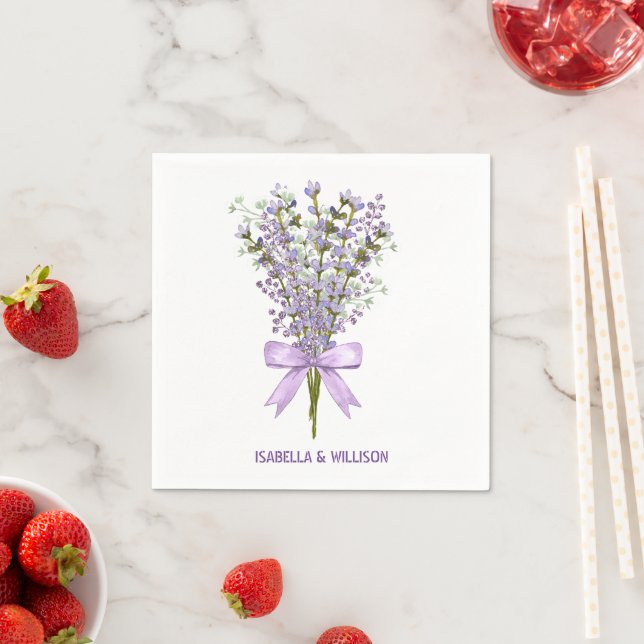 Wasserfarbe Lavender Bouquet Serviette (Beispiel)