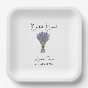 Wasserfarbe Lavender Bridal Brunch Pappteller