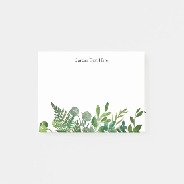 Wasserfarbe Lebende Grünpflanzen Benutzerdefiniert Post-it Klebezettel (Vorderseite)