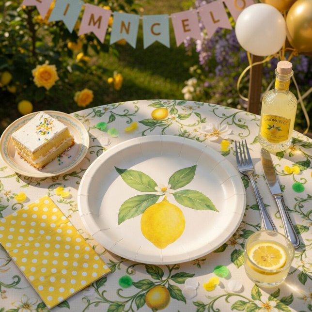 Wasserfarbe Lemon Birthday Pappteller (Von Creator hochgeladen)