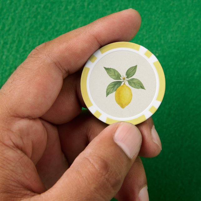 Wasserfarbe Lemon Birthday Pokerchips (Hand)