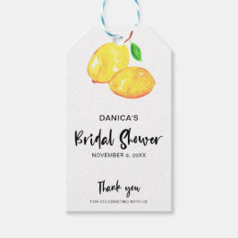 Wasserfarbe Lemon Brautparty vielen Dank Geschenkanhänger