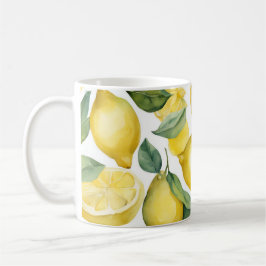 Wasserfarbe Lemon Garden Weiß Kaffeetasse