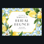 Wasserfarbe Lemon Mediterranean Bridal Brunch Poster<br><div class="desc">Herzlich willkommen zu Ihrer Veranstaltung mit diesem individuellen Begrüßungszeichen für Brautbrunch. Es zeigt Aquarellbilder von Zitronen,  Zitronenblüten und mediterranen Fliesenmustern. Personalisieren Sie diese durch Hinzufügen von Namen,  Datum,  Uhrzeit und anderen Details. Dieses Zitronenbrunch-Begrüßungsschild eignet sich ideal für Hochzeiten im Sommer und mediterrane Brautpartys.</div>