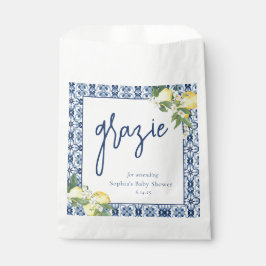 Wasserfarbe Lemon Positano Babydusche Geschenktütchen