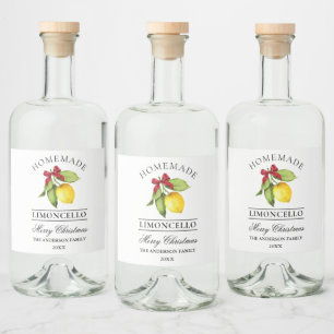 Wasserfarbe Lemon Weihnachten Alkoholflaschenetikett