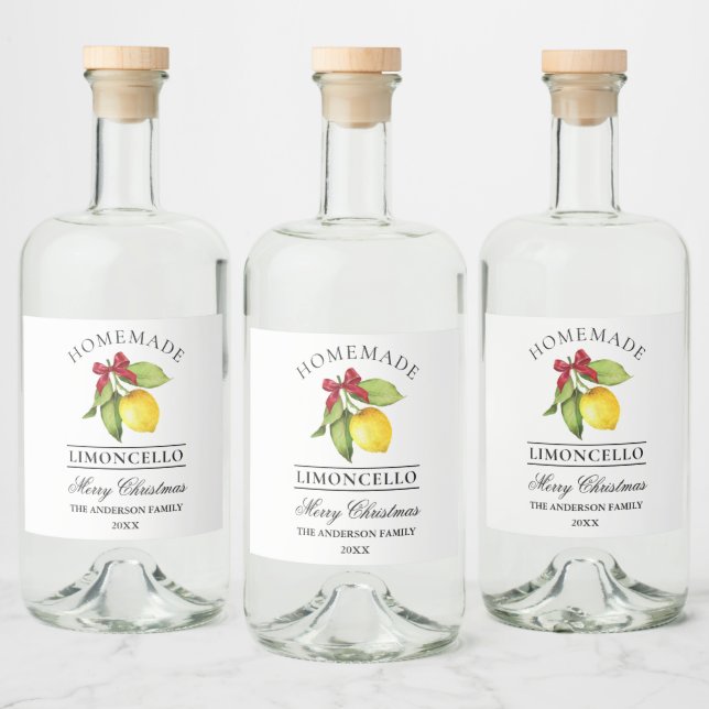 Wasserfarbe Lemon Weihnachten Alkoholflaschenetikett (Flaschen)