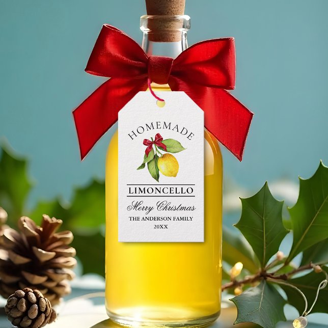 Wasserfarbe Lemon Weihnachten Geschenkanhänger (Customize to change text size, text style or to add more text to back of tag.)