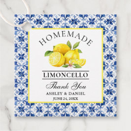 Wasserfarbe Lemons Blue Tile Limoncello Danke Geschenkanhänger