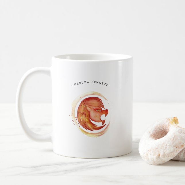 Wasserfarbe Leo Astrologie Zodiac Zeichen | Monogr Kaffeetasse (Mit Donut)