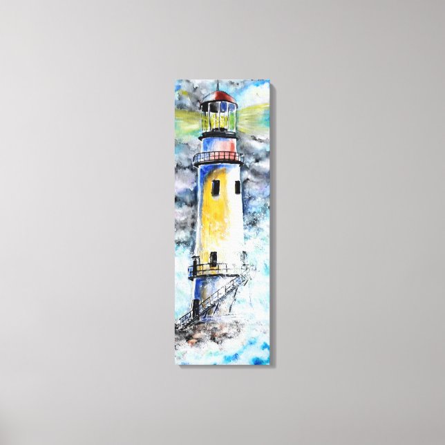 Wasserfarbe - Leuchtturm Leinwanddruck (Vorderseite)