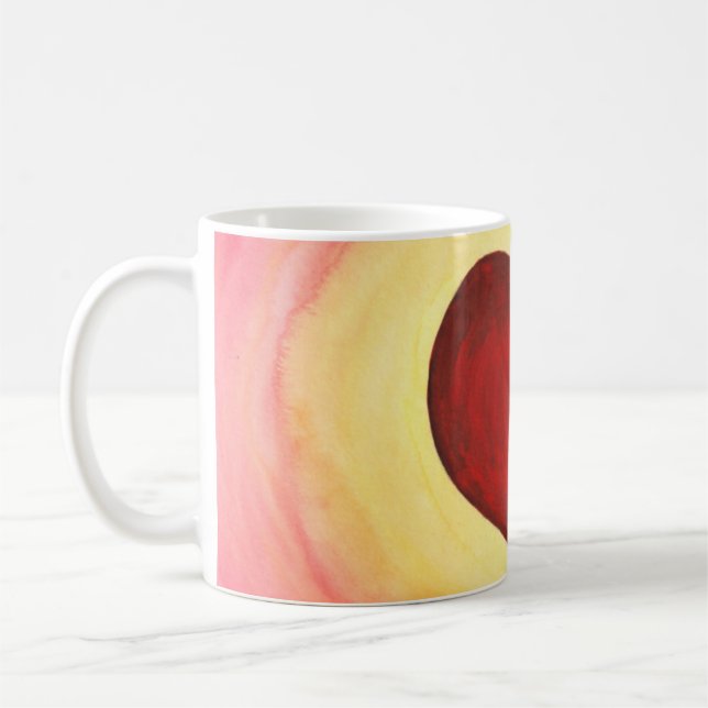 Wasserfarbe Liebe im Herzen der Berge Kaffeetasse (Links)