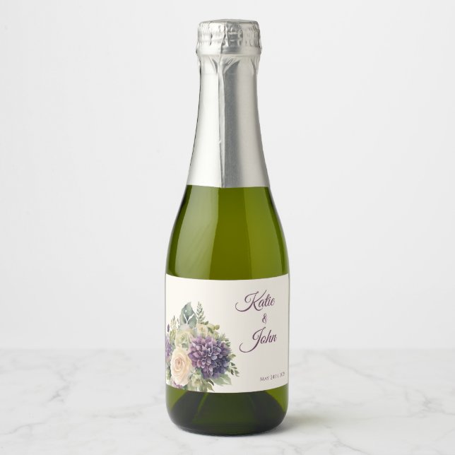 Wasserfarbe Lila Blume Bouquet-Wedding- (Vorderseite)