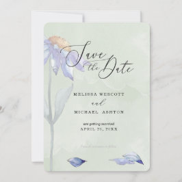 Wasserfarbe Lila Daisy Rustic Sage Green Wedding Save The Date