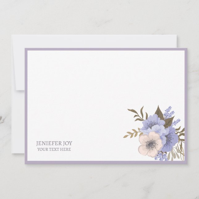 Wasserfarbe Lila Elegante Blume - Urlaub Karte (Vorderseite)