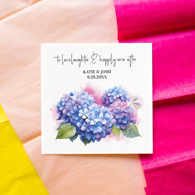 Wasserfarbe Lila Hydrangea Blumenhochzeit Serviette (Von Creator hochgeladen)