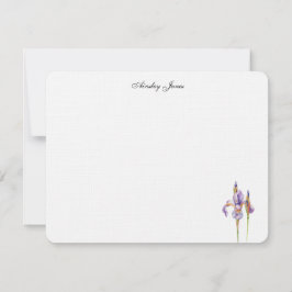 Wasserfarbe lila Iris Blume Dankeskarte