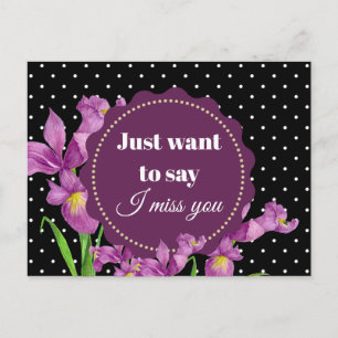 Wasserfarbe Lila Iris Botanische florale Kunst, Di Postkarte