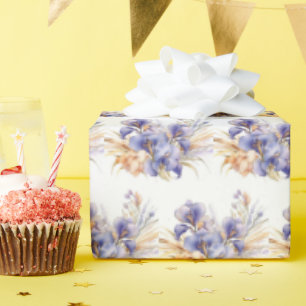 Wasserfarbe Lila Iris Bouquet Geschenkpapier