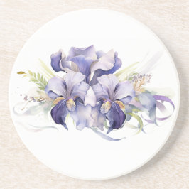 Wasserfarbe Lila Iris Bouquet Getränkeuntersetzer