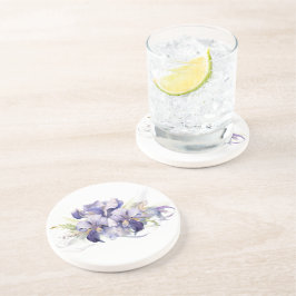 Wasserfarbe Lila Iris Bouquet Getränkeuntersetzer