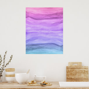 Wasserfarbe Lila Ombre Ebenen Abstrakt Art Poster