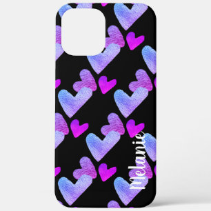 Wasserfarbe Lila Rosa Farbe Mit Monogramm Case-Mate iPhone Hülle