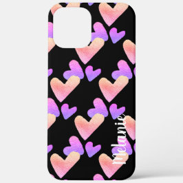 Wasserfarbe Lila Rosa  Farbe Mit Monogramm Case-Mate iPhone Hülle