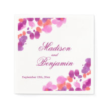 Wasserfarbe Lila Rosa Koralle Hochzeit Napkins