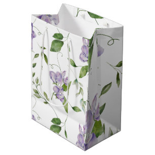 Wasserfarbe Lila Süße Erbsen Blume Elegant Mittlere Geschenktüte