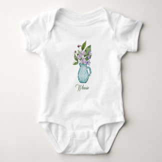 Wasserfarbe Lila Süßer Erbsen Blume Baby Strampler