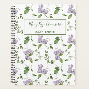 Wasserfarbe Lila Sweet Pea Blume Planer