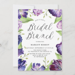 Wasserfarbe Lila Tulips Blumenbridal Brunch Einladung
