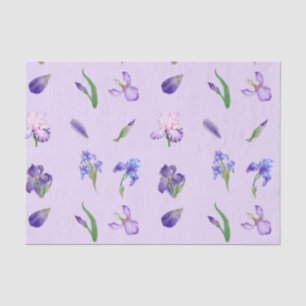 Wasserfarbe Lila und blaue Iris-Blume Seidenpapier
