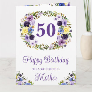 Wasserfarbe Lila und Creme Blumen Geburtstag Karte