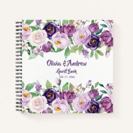 Wasserfarbe Lila und Lavender Rose Gästebuch Notizbuch