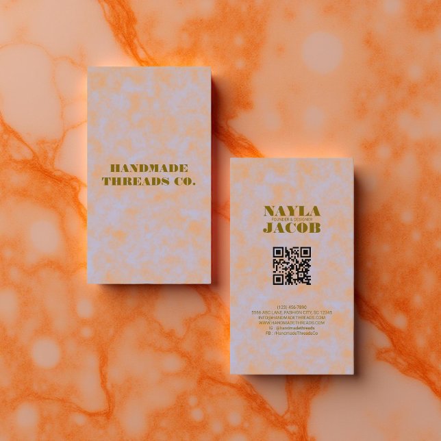 Wasserfarbe Lila und Orangenhandgefertigte Kleidun Visitenkarte (Von Creator hochgeladen)