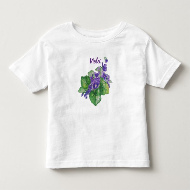 Wasserfarbe Lila Wilde violette Blume Kleinkind T-shirt (Vorderseite)