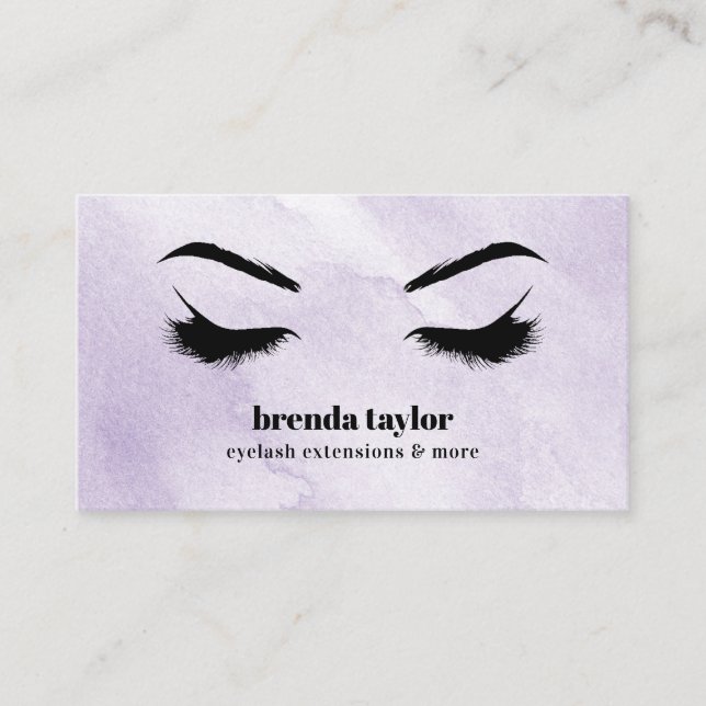 Wasserfarbe Lilac Chic Eyelash Browbar beruflich Visitenkarte (Vorderseite)