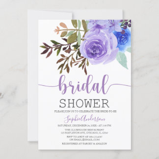 Wasserfarbe Lilac Lavender Brautparty Einladung