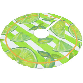 Wasserfarbe Limon gestrichen & Neon Orange Polyester Weihnachtsbaumdecke