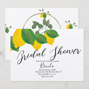 Wasserfarbe Limon Lemon Limon Brautparty B Einladung