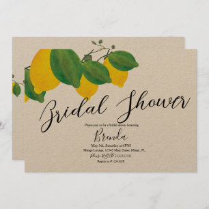 Wasserfarbe Limon Lemon Limon Brautparty B Einladung