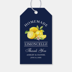 Wasserfarbe Limoncello Danke Blue Geschenkanhänger