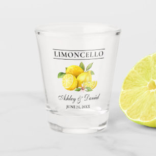 Wasserfarbe Limoncello Hochzeit Schnapsglas