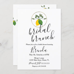 Wasserfarbe Limoncillo Limon Lemon Brautparty Inv Einladung