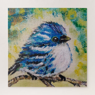 Wasserfarbe - Little Blue Bird - süß Puzzle