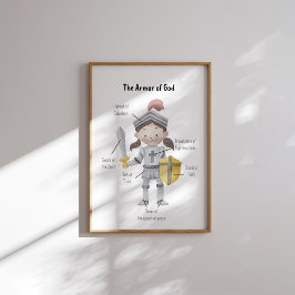 Wasserfarbe Mädchen die Rüstung Gottes Poster