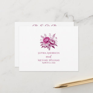 Wasserfarbe Magenta Peony-UAWG Wedding - Postkarte