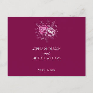 Wasserfarbe Magenta Peony-UAWG Wedding - Postkarte